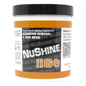 Nuvite Nushine II Grade G6 1 Lb (pasta polerska do metali kolorowych/armatury/instrumentów dętych) zabezpiecza powłokę na długo